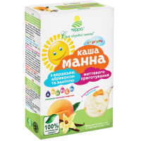 Каша манна з вершками | абрикосом та ваніллю | миттєвого приготування - коробок | 225 г