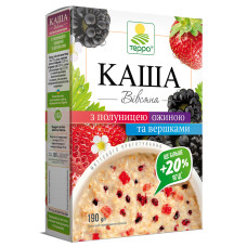 Каша вівсяна з вершками | полуницею й ожиною миттєвого приготування – коробка | 190 г | 5 пакетиків по 38 г