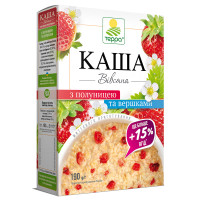 Каша вівсяна з вершками та полуницею миттєвого приготування – коробка | 190 г | 5 пакетиків по 38 г