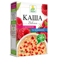 Каша вівсяна з вершками та малиною миттєвого приготування – коробка | 190 г | 5 пакетиків по 38 г