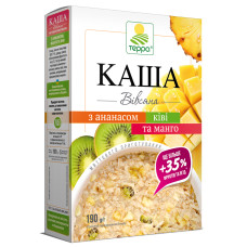 Каша вівсяна з манго | ківі й ананасом миттєвого приготування – коробка | 190 г | 5 пакетиків по 38 г