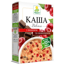 Каша вівсяна з вишнею та шоколадом миттєвого приготування – коробка | 190 г | 5 пакетиків по 38 г