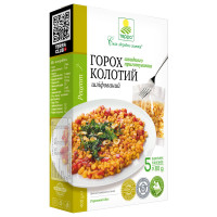 Крупа горох колотий шліфований швидкого приготування – коробка | 400 г | 5 пакетиків по 80 г